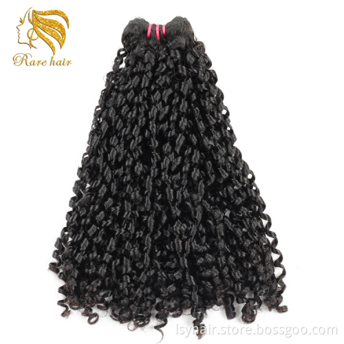 Super Double Drawn Pissy Curl Virgin Raw Virgin Hair Grade 11A, Flexi Pixie Curl Funmi Curl Hair Human Hair Weave